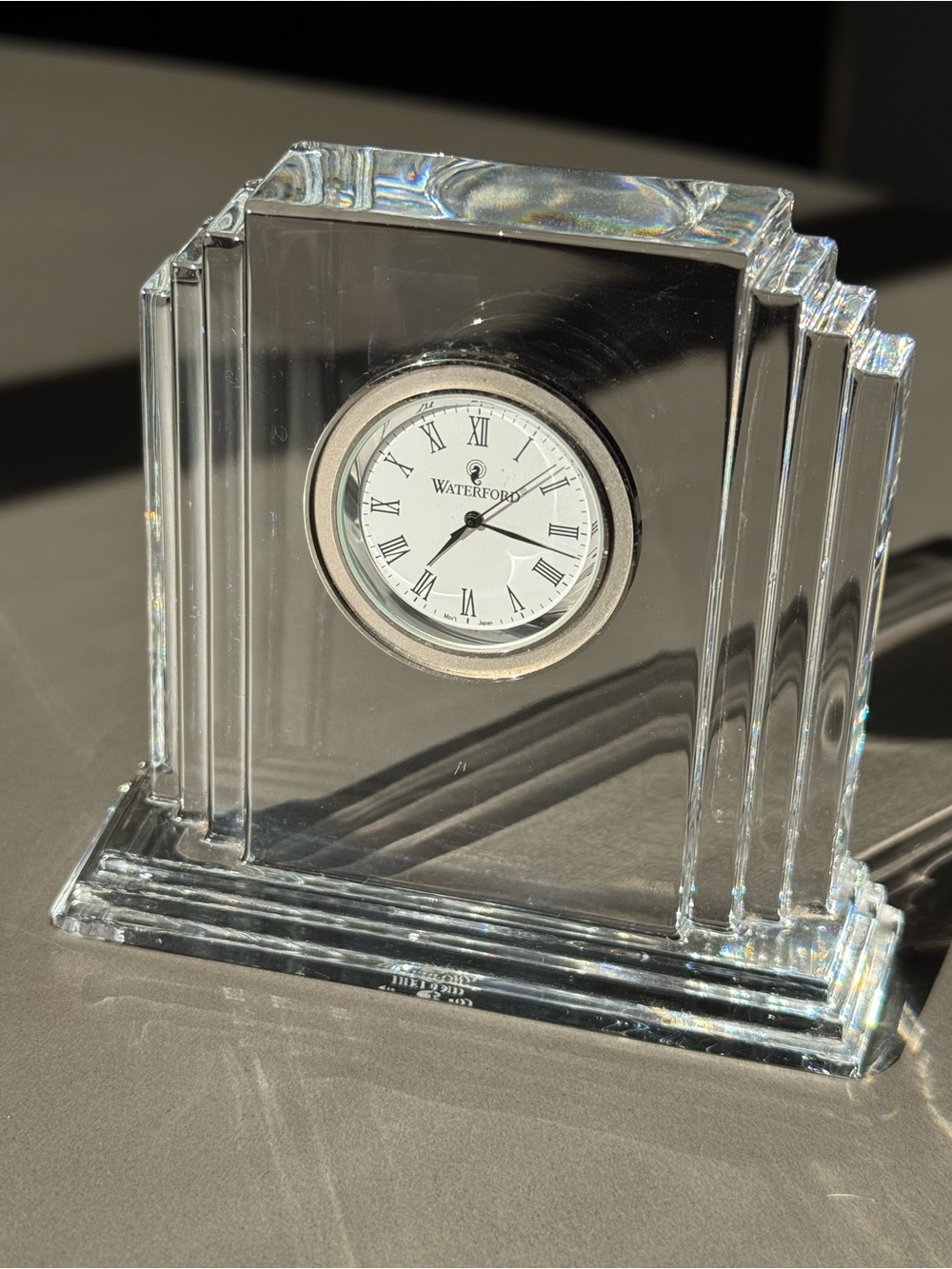 Waterford Metropolitan Crystal Clock Ireland Art Deco Seiko Heavy Vintage